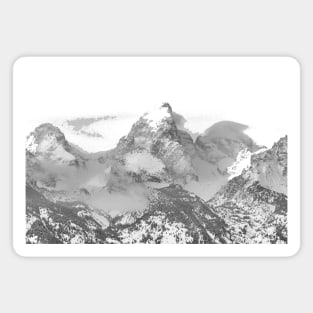 Tetons in Black and White Magnet